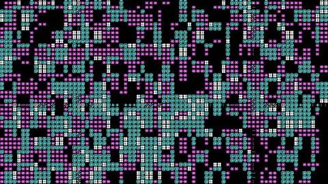 Abstract Pixel Art 8 bit background with colorful ASCII Geometric Patterns Stock Illustration