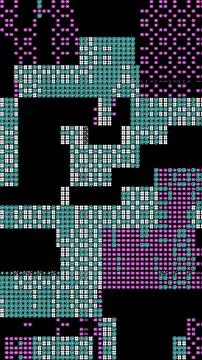 Abstract Pixel Art 8 bit background with colorful ASCII Geometric Patterns Stock Illustration