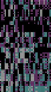Abstract Pixel Art 8 bit background with colorful ASCII Geometric Patterns Stock Illustration