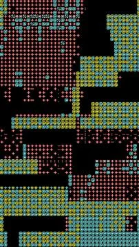 Abstract Pixel Art 8 bit background with colorful ASCII Geometric Patterns Illustrazione stock