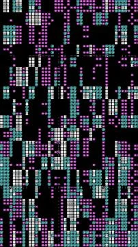 Abstract Pixel Art 8 bit background with colorful ASCII Geometric Patterns Illustrazione stock