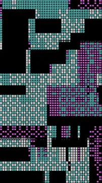 Abstract Pixel Art 8 bit background with colorful ASCII Geometric Patterns Stock Illustration