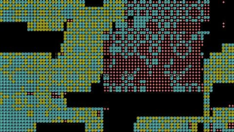 Abstract Pixel Art 8 bit background with colorful ASCII Geometric Patterns Illustrazione stock