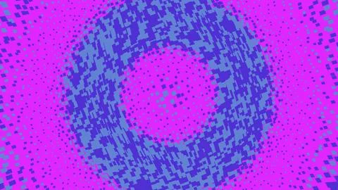 Abstract pixel art circle pattern in purple and blue Stockillustratie