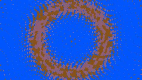 Abstract pixel art circle pattern in blue and orange Stockillustratie