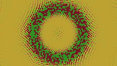 Abstract pixel art circular pattern in warm colors 库存插图