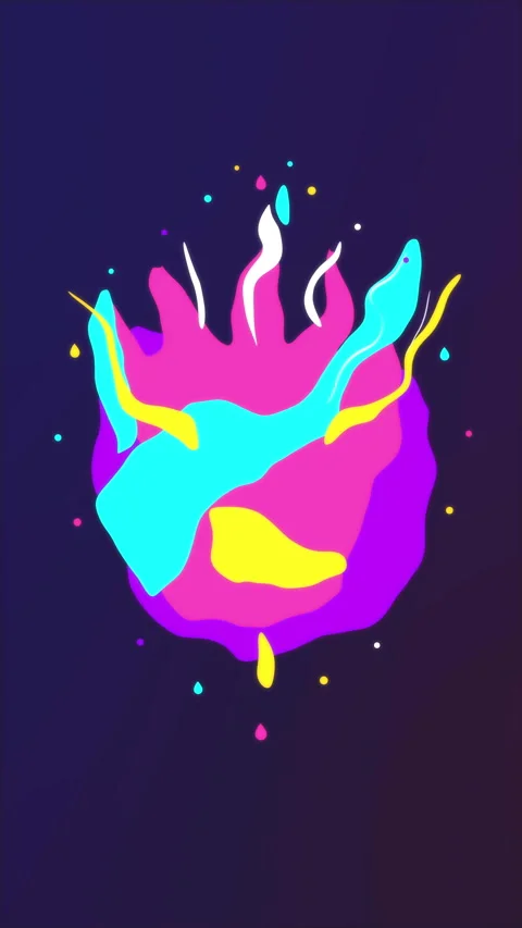 Abstract pixel art flame animation with vibrant neon glowing colors Stock Footage 347939797