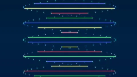 Abstract pixel art lines on dark blue background Stock Illustration