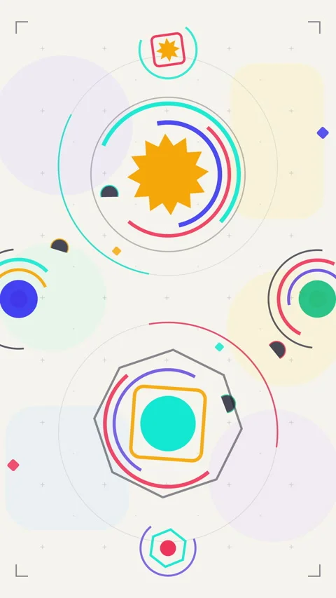 Abstract pixel art loop animation with geometric shapes and pattern Stock Footage 346736457