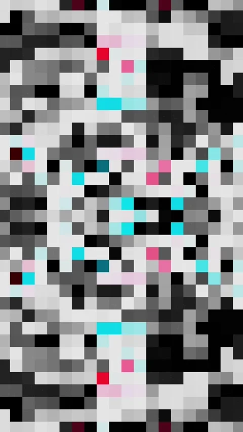 Abstract pixel art mosaic pattern with colorful geometric blocks Stock Footage 346748943