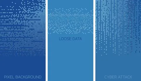 Abstract pixel art vertical poster set Stock Illustration