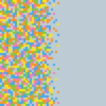 Abstract pixel background. Colored squares on grey Illustrazione stock
