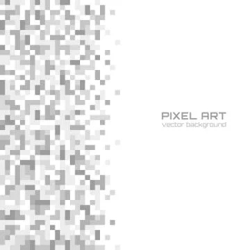 Abstract pixel background. Grey squares on white Stock Illustration