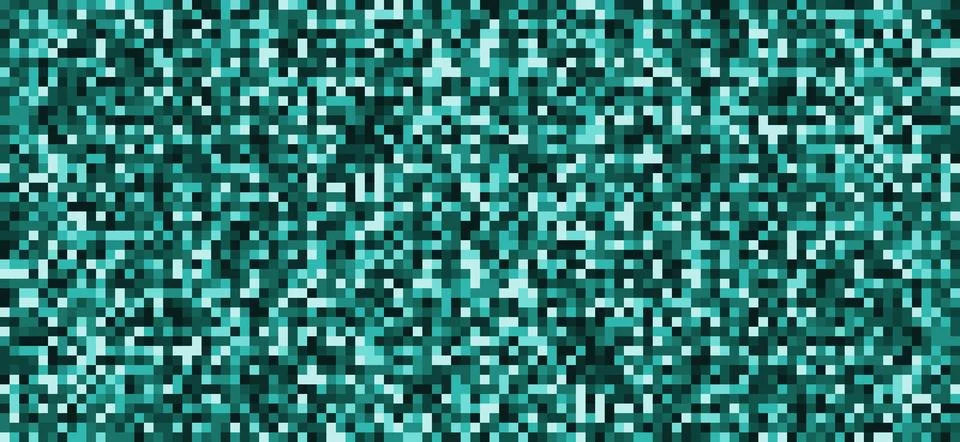 Abstract pixel background.Digital static noise texture in monochrome teal a.. Stock Illustration
