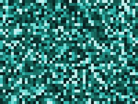 Abstract pixel background.Digital static noise texture in monochrome teal a.. Stock Illustration
