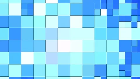 Abstract pixel block moving background retro style, pixelated 3d square blue Video stock 148429128