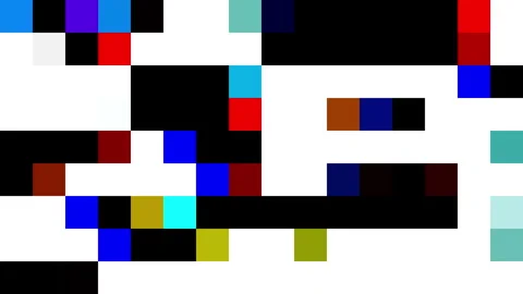 Abstract pixel color blocks, retro scramble effect Stock Footage 294223006