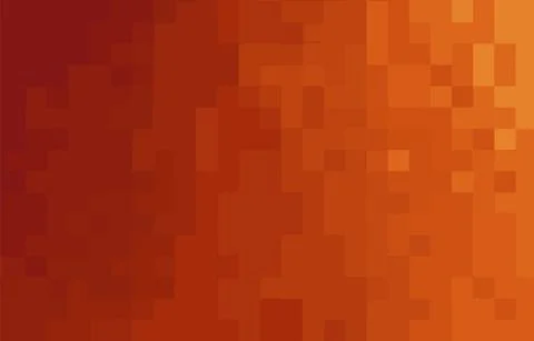 Abstract pixel dark orange background. Geometric texture from squares. Vector Stock Illustration