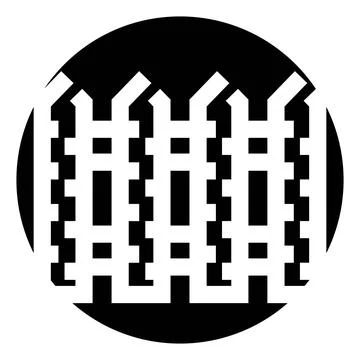 Abstract pixel fence grid pattern in black circle イラスト素材