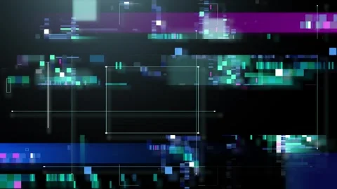 Abstract pixel glitch effect on device screen Stock Footage 317366583