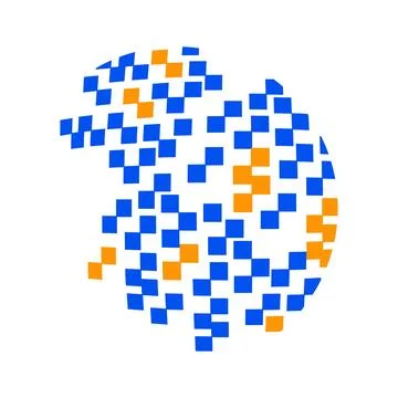 Abstract Pixel Globe On White Stock Illustration