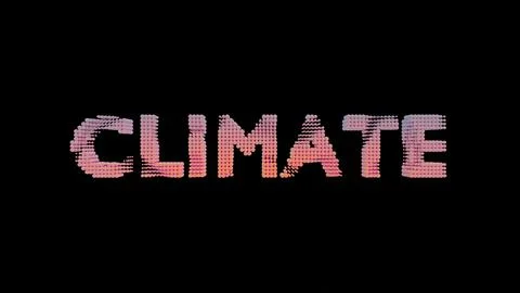 Abstract Pixel Glow CLIMATE: Modern Digital Typography Stock-Illustration