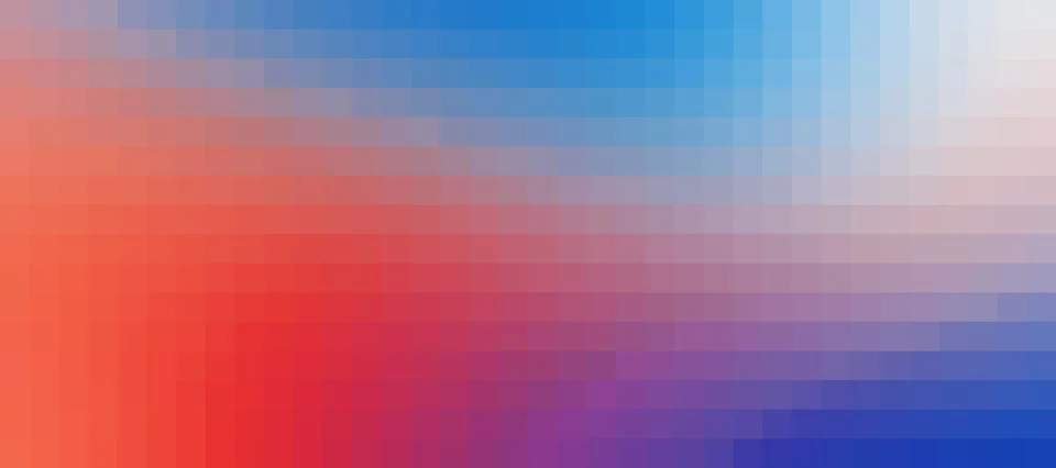 Abstract pixel gradient background blending red and blue colors Stock Photos