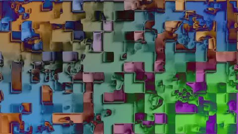 Abstract pixel melting blocks digital background Foto stock