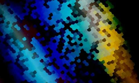 Abstract pixel pattern colorful shiny dark background. Stock Illustration