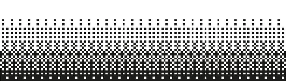Abstract pixel pattern with fading dots and geometric shapes. Digital mosaic Stock Illustration