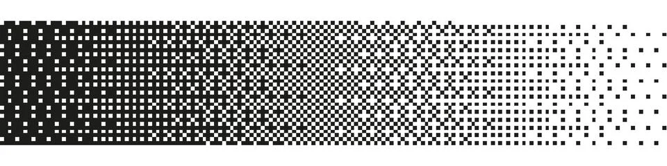 Abstract pixel pattern with fading dots and geometric shapes. Digital mosaic Stock Illustration