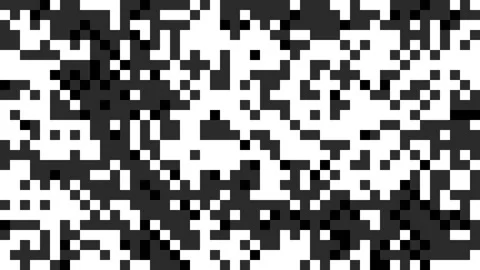 Abstract pixel retro 8bit black and white noise static overlay texture Stock Footage 286983152