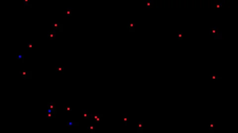 Abstract pixel retro 8bit black and red glitch noise static overlay texture Stock Footage 289211326