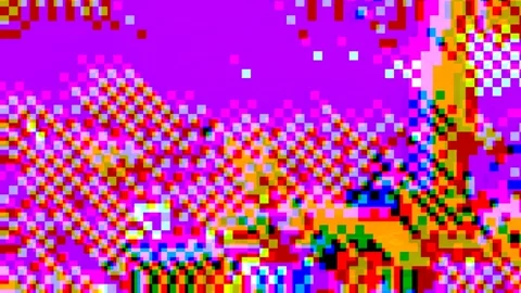 Abstract pixel retro 8bit chaotic rgb video game glitch noise texture Stock Footage 284207110