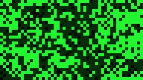 Abstract pixel retro 8bit green and black noise static overlay texture Stock Footage 287690906