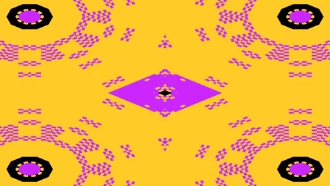 Abstract pixel retro 8bit neon yellow pink arcade video game background Stock Footage 287245076