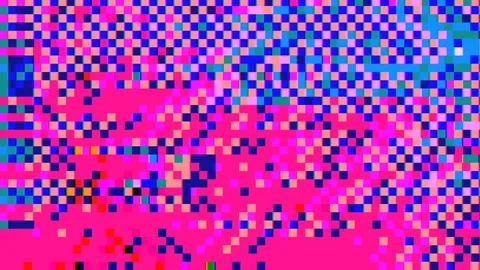Abstract pixel retro 8bit pink rgb video game glitch noise texture Stock Footage 283398911