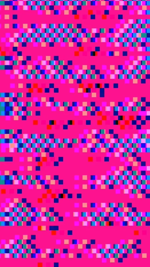 Abstract pixel retro 8bit pink rgb video game glitch noise texture Stock Footage 283533108