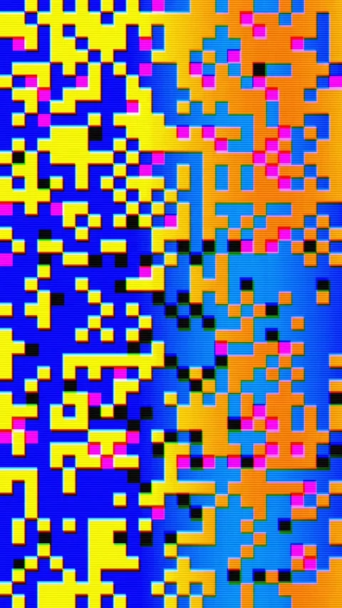Abstract pixel retro 8bit yellow, blue video game glitch noise texture Stock Footage 287423922