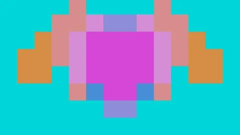 Abstract pixel shape retro style background, colorful cube Stock Footage 132648644