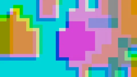 Abstract pixel shape retro style background, colorful cube Stock Footage 132648691
