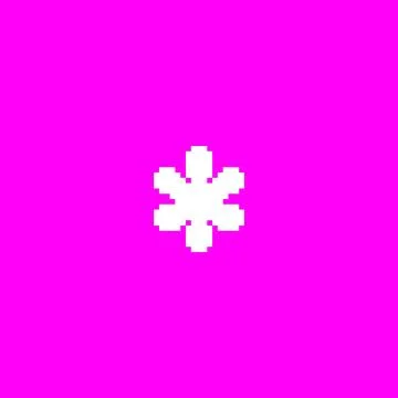 Abstract pixel snowflake, flower or star shape, 8 bit retro y2k style. Stock Illustration