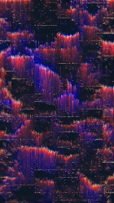 Abstract pixel sorting effect with vibrant red and blue vertical lines Vidéo 329765237