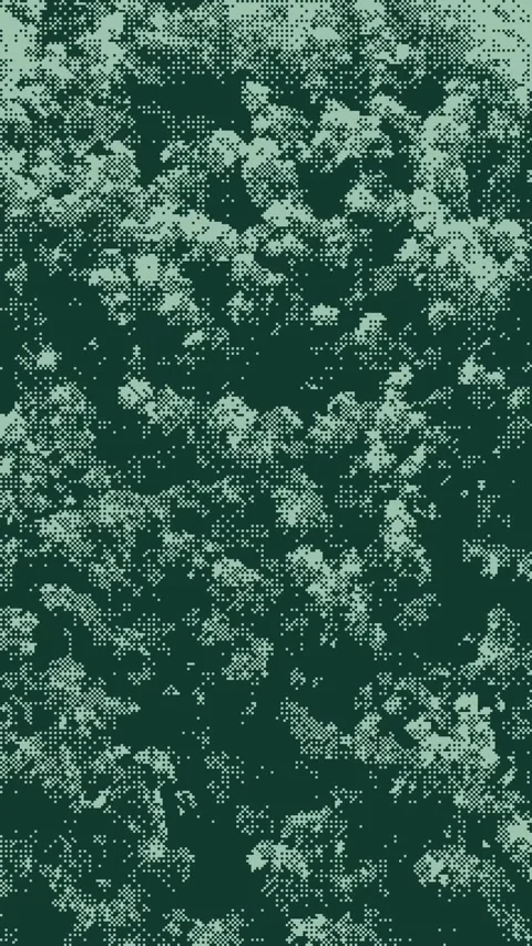 Abstract pixel-style animation of tree leaves moving in wind Stock Footage 308520264