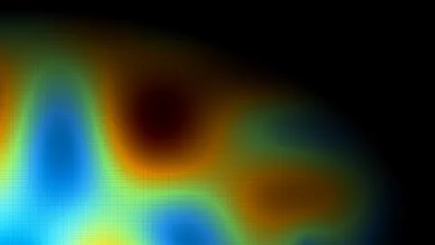 Abstract pixelate heat map with vibrant blue, green, and orange gradients on Stock Illustration
