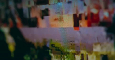 Abstract pixelated background with flickers and data moshing effect Stock Footage 143803764