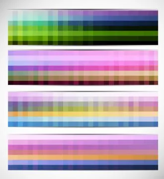 Abstract pixelated banners Illustrazione stock
