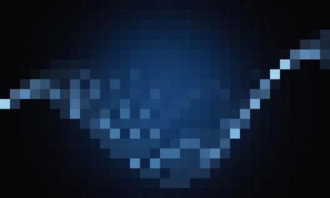 Abstract pixelated blue cloud shape design with gradient shading effect Stock Illustration