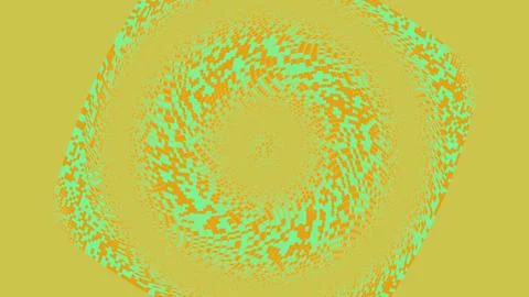 Abstract pixelated circle pattern in green and orange Ilustración de archivo