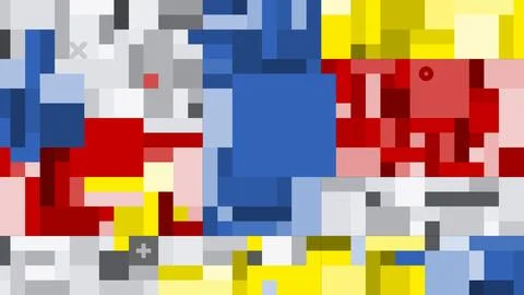 Abstract pixelated design set against a red, white, and blue backdrop Stock Illustration